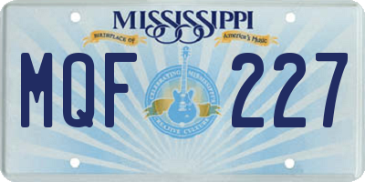 MS license plate MQF227
