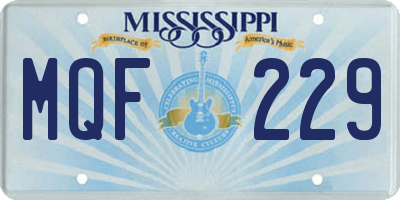 MS license plate MQF229