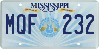 MS license plate MQF232