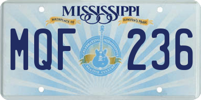 MS license plate MQF236