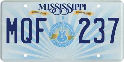 MS license plate MQF237