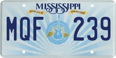 MS license plate MQF239