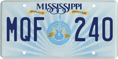 MS license plate MQF240