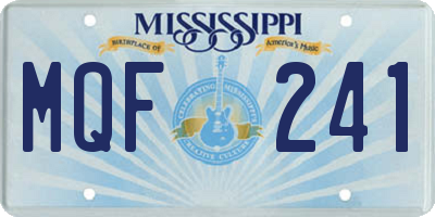 MS license plate MQF241