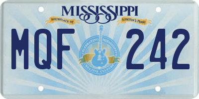 MS license plate MQF242
