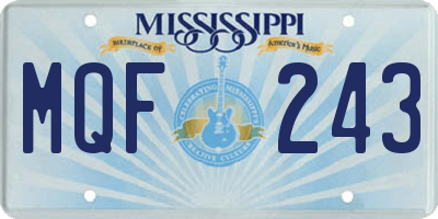 MS license plate MQF243