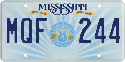 MS license plate MQF244