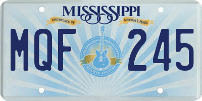 MS license plate MQF245