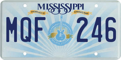 MS license plate MQF246