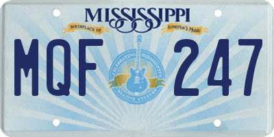 MS license plate MQF247