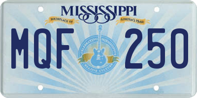 MS license plate MQF250