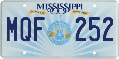 MS license plate MQF252