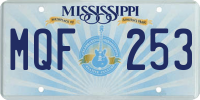MS license plate MQF253