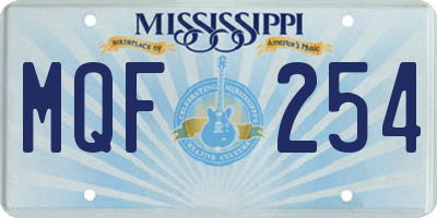 MS license plate MQF254