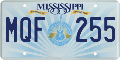 MS license plate MQF255