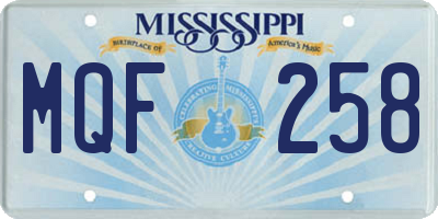 MS license plate MQF258
