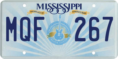 MS license plate MQF267
