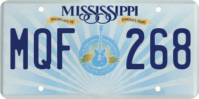 MS license plate MQF268