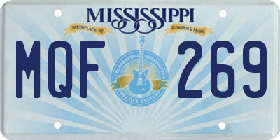 MS license plate MQF269