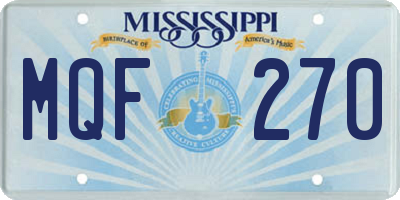 MS license plate MQF270
