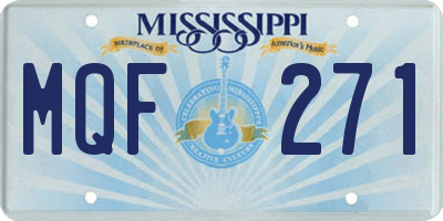 MS license plate MQF271