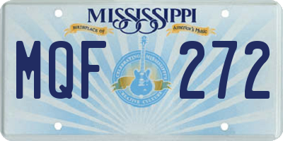 MS license plate MQF272