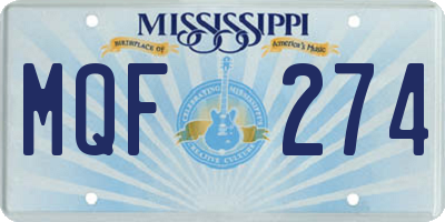 MS license plate MQF274