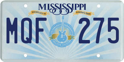MS license plate MQF275