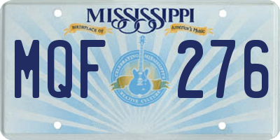 MS license plate MQF276