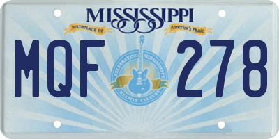 MS license plate MQF278