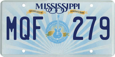 MS license plate MQF279