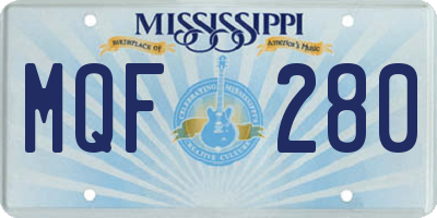 MS license plate MQF280