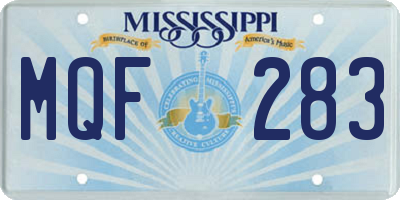 MS license plate MQF283