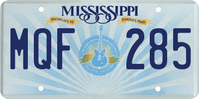 MS license plate MQF285