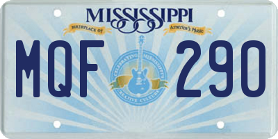 MS license plate MQF290
