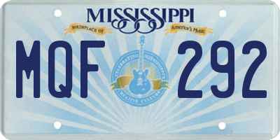 MS license plate MQF292