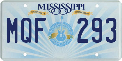 MS license plate MQF293