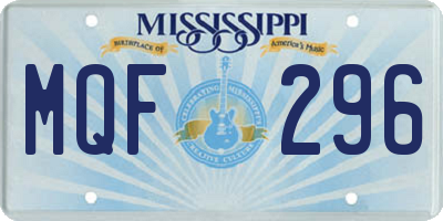 MS license plate MQF296
