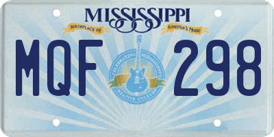 MS license plate MQF298