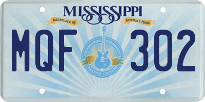 MS license plate MQF302