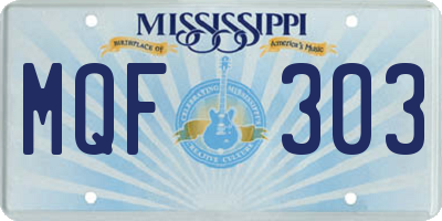 MS license plate MQF303