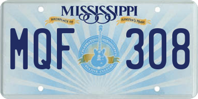 MS license plate MQF308