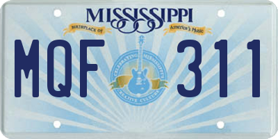 MS license plate MQF311