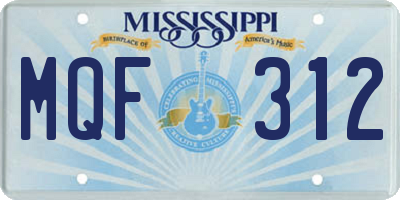 MS license plate MQF312