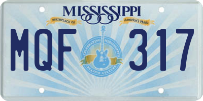 MS license plate MQF317