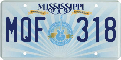MS license plate MQF318