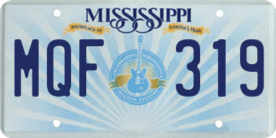 MS license plate MQF319