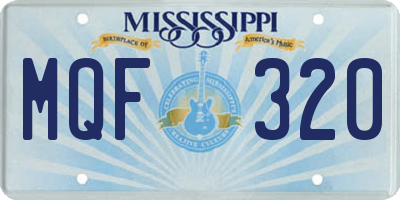 MS license plate MQF320