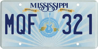 MS license plate MQF321