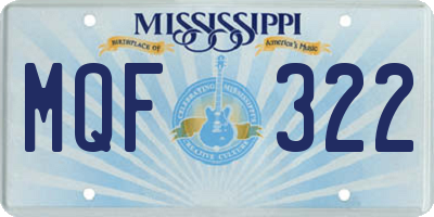 MS license plate MQF322